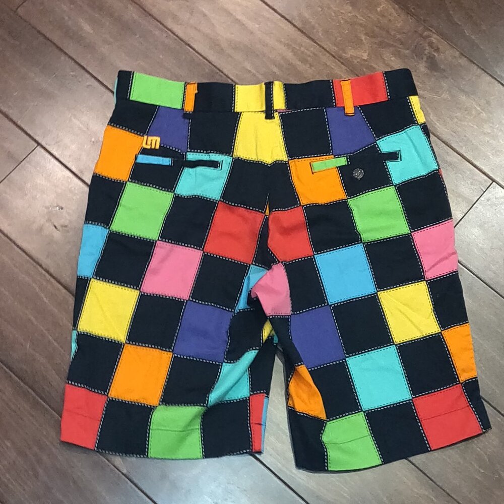 Loudmouth Hollywood Squares Men's Patchwork Golf Shorts SIZE 34 - Picture 2 of 6